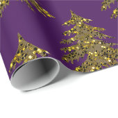 Funkelnd Weihnachtsbaum zu lila Weihnachten Geschenkpapier (Rolleneckpunkt)