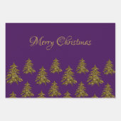 Funkelnd Weihnachtsbaum zu lila Weihnachten Geschenkpapier Set (Vorderseite)