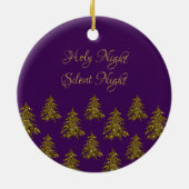 Funkelnd Weihnachtsbaum zu lila Weihnachten Keramik Ornament (Hinten)