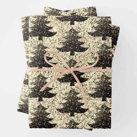Funkelnd Weihnachtsbaumgold Geschenkpapier Set (Beispiel)