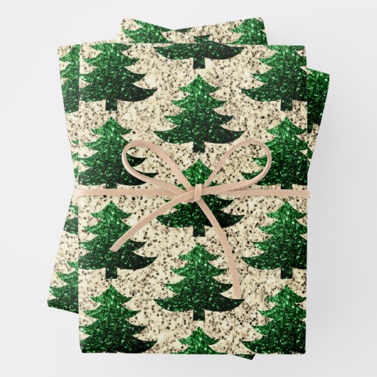 Funkelnd Weihnachtsbaumgold Geschenkpapier Set (Beispiel)