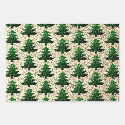 Funkelnd Weihnachtsbaumgold Geschenkpapier Set (Vorderseite)