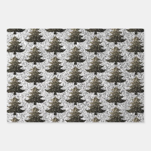 Funkelnd Weihnachtsbaumgold Geschenkpapier Set (Vorderseite)