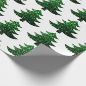 Funkelnd Weihnachtsbaumgrün Geschenkpapier (Ecke)