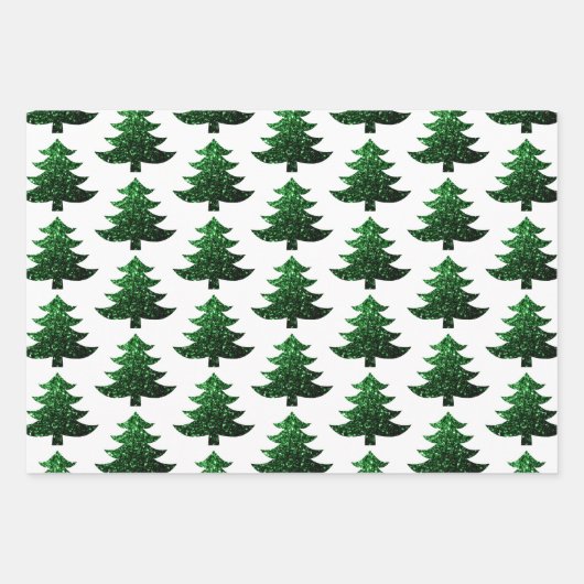 Funkelnd Weihnachtsbaumgrün Geschenkpapier Set (Vorderseite 2)