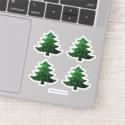 Funkelnd Weihnachtsbaumgrün-Glitzern Aufkleber (Detail)