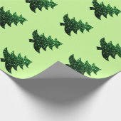 Funkelnd Weihnachtsbaumgrün Glitzern Light Green Geschenkpapier (Ecke)