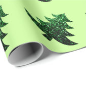 Funkelnd Weihnachtsbaumgrün Glitzern Light Green Geschenkpapier (Rolleneckpunkt)