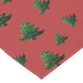 Funkelnd Weihnachtsbaumgrün-Glitzern rotes Muster Großer Tischläufer (Ecke)