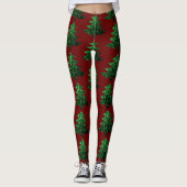Funkelnd Weihnachtsbaumgrün Leggings (Vorderseite)