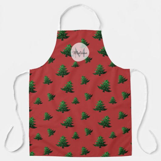Funkelnd Weihnachtsbaumgrün Schürze (Vorderseite)