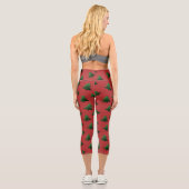 Funkelnd Weihnachtsbaummuster in Glitzern Capri Leggings (Rückseite)