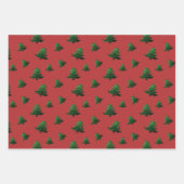 Funkelnd Weihnachtsbaummuster in Glitzern Geschenkpapier Set (Vorderseite 3)