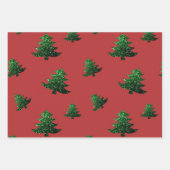 Funkelnd Weihnachtsbaummuster in Glitzern Geschenkpapier Set (Vorderseite)