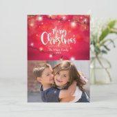 Funkelnd Weihnachtslicht Foto Karte (Stehend Vorderseite)