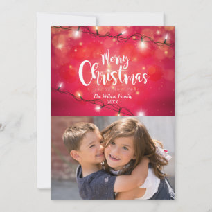 Funkelnd Weihnachtslicht Foto Karte