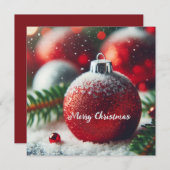 Funkelnd Weihnachtsschmuck Feiertagskarte (Vorne/Hinten)