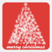 Funkelnd Weihnachtsschneeflockenbaum Quadratischer Aufkleber (Vorderseite)