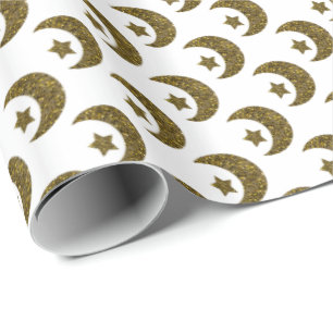 Funkelnd Weihnachtssterne und Mond Geschenkpapier
