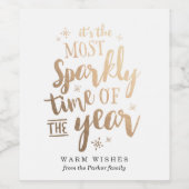 Funkelnd Winter Weinetikett (Einzelnes Label)