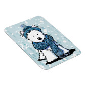 Funkelnd Winter Westie Flexi Magnet (Rechte Seite)
