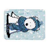 Funkelnd Winter Westie Flexi Magnet (Horizontal)