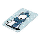 Funkelnd Winter Westie Flexi Magnet (Linke Seite)