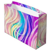 Funkelnd Wirbles Muster Große Geschenktüte (Rückseite Schrägansicht)