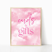 Funkelnd Wolkenkarten und Geschenke-Zeichen Poster