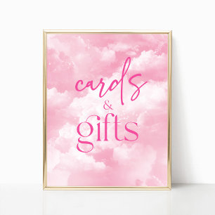 Funkelnd Wolkenkarten und Geschenke-Zeichen Poster