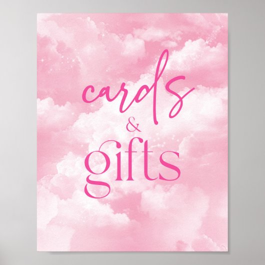 Funkelnd Wolkenkarten und Geschenke-Zeichen Poster (Vorne)