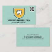 Funkelnd Zahnsymbol | QR Code Business Card Visitenkarte (Vorne/Hinten)