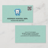 Funkelnd Zahnsymbol | QR-Code Visitenkarte (Vorne/Hinten)