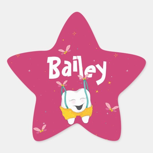 Funkelnd Zauberrosa Stern-Aufkleber (Vorderseite)