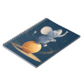 Funkelnd Zirkus Elefant über Golden Ball Notizblock (Linke Seite)