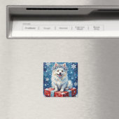 Funkelnde American Eskimo Dog Festive Geschenk Kis Magnet (In Situ (Geschirrspüler))