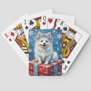 Funkelnde American Eskimo Dog Festive Geschenk Kis Spielkarten