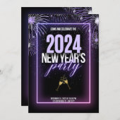 Funkelnde Anfänge: Neujahrsfeier Einladung (Vorne/Hinten)