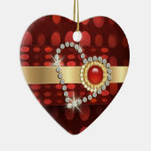 Funkelnde Aquaedelsteine des Diamantherzens Keramikornament (Rechts)