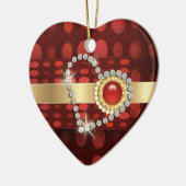 Funkelnde Aquaedelsteine des Diamantherzens Keramikornament (Links)