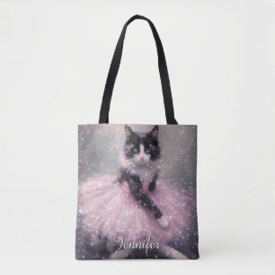 Funkelnde Ballerina-Katze im rosa Tutu Tasche