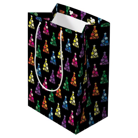Funkelnde Bäume Mittlere Geschenktüte (Rückseite Schrägansicht)