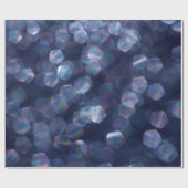 Funkelnde Blaue Bokeh-Lichter Geschenkpapier (Flach)