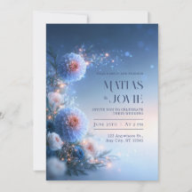 Funkelnde Blaue Dahlie Hochzeit