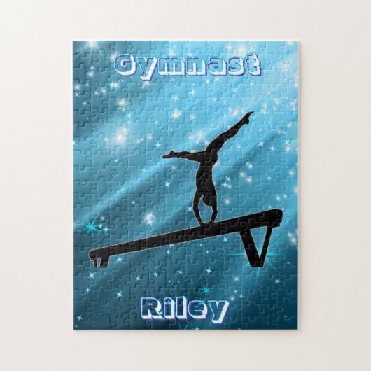 Funkelnde Blaue Turnerpose Puzzle (Vertikal)