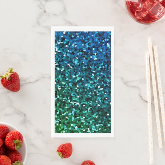 Funkelnde Blaugrüne Glitzernde Farbenfrohe Feierta Serviette (Beispiel)
