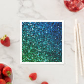 Funkelnde Blaugrüne Glitzernde Farbige Feiertage Serviette (Beispiel)
