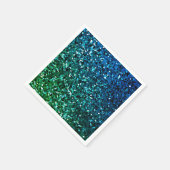 Funkelnde Blaugrüne Glitzernde Farbige Feiertage Serviette (Ecke)