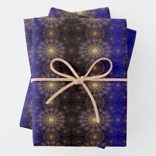 Funkelnde Blume im klaren Nachthimmel Geschenkpapier Set (Beispiel)