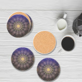 Funkelnde Blume im klaren Nachthimmel Getränkeuntersetzer